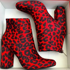 Red Leopard Shoe Dazzle Booties